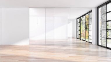 modern parlak iç mekan 3D resimleme