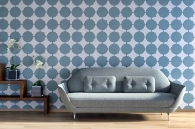 modern parlak iç mekan 3D resimleme