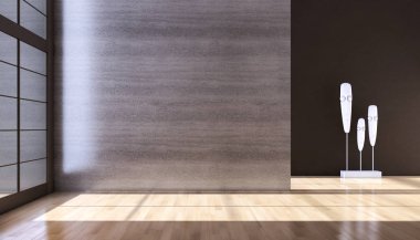 modern parlak iç mekan 3D resimleme