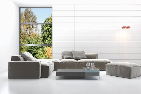 Modern helder interieur 3d rendering illustratie — Stockfoto