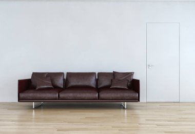 modern parlak iç mekan 3D resimleme