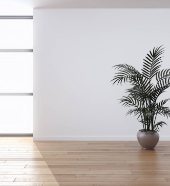 modern parlak iç mekan 3D resimleme