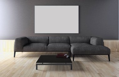 modern parlak iç mekan 3D resimleme