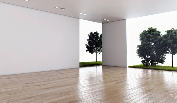 Moderna ljusa interiörer 3D-rendering illustration — Stockfoto