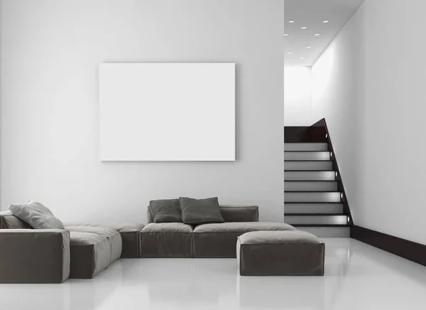 Interiores brillantes modernos 3d representación ilustración — Foto de Stock