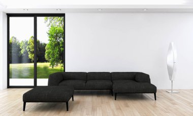 modern parlak iç mekan 3D resimleme