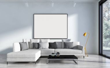 modern parlak iç mekan 3D resimleme