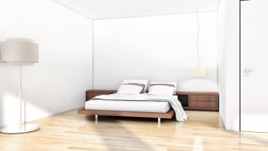 modern parlak iç mekan 3D resimleme