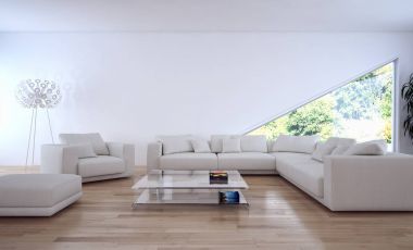 modern parlak iç mekan 3D resimleme