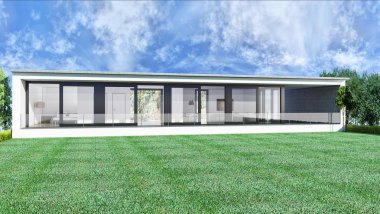 modern parlak iç mekan 3D resimleme