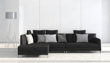 modern parlak iç mekan 3D resimleme