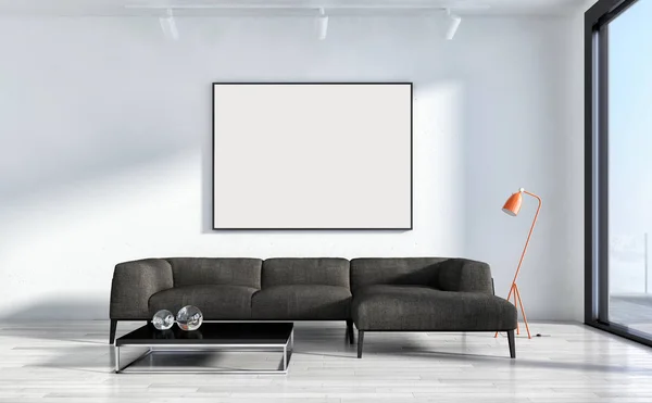 Interiores brillantes modernos 3d representación ilustración —  Fotos de Stock