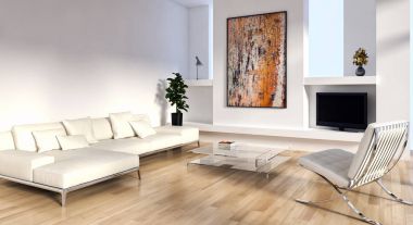 modern parlak iç mekan 3D resimleme