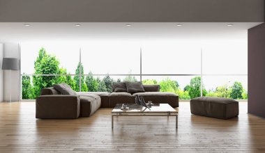 modern parlak iç mekan 3D resimleme
