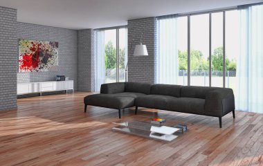 modern parlak iç mekan 3D resimleme