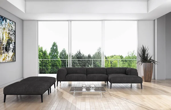 Modern helder interieur 3d rendering illustratie — Stockfoto