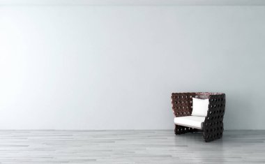 modern parlak iç mekan 3D resimleme