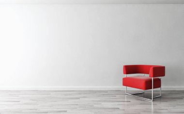 modern parlak iç mekan 3D resimleme