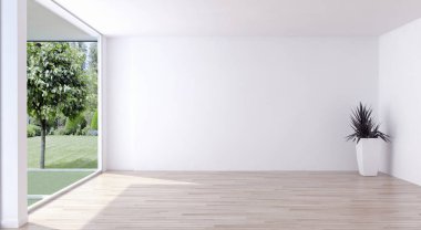 modern parlak iç mekan 3D resimleme