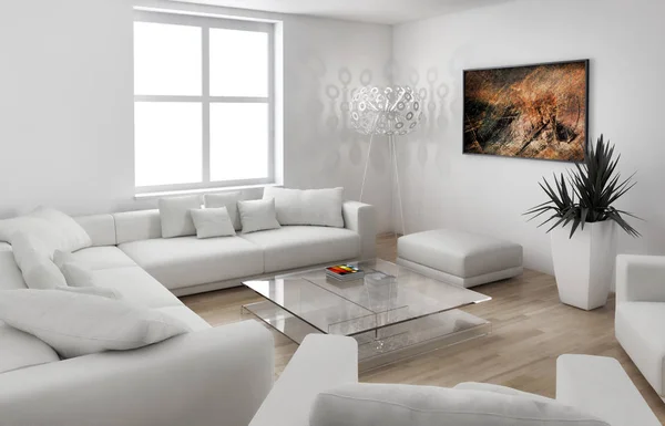 Moderno luminoso interni 3d rendering illustrazione — Foto Stock