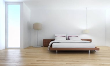modern parlak iç mekan 3D resimleme