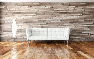 modern parlak iç mekan 3D resimleme