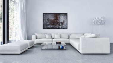 modern parlak iç mekan 3D resimleme