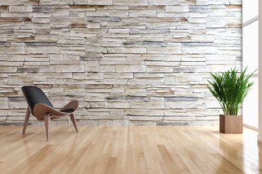 modern parlak iç mekan 3D resimleme