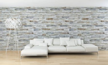 modern parlak iç mekan 3D resimleme