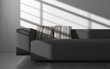 modern parlak iç mekan 3D resimleme