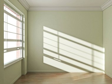 modern parlak iç mekan 3D resimleme