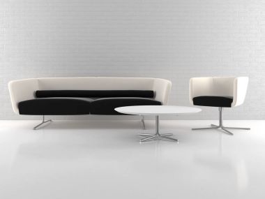 modern parlak iç mekan 3D resimleme