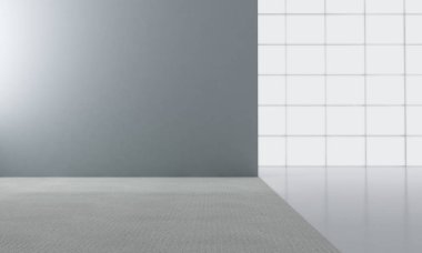 modern parlak iç mekan 3D resimleme