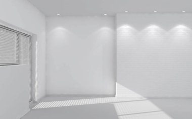 modern parlak iç mekan 3D resimleme