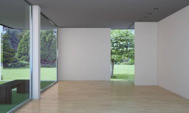 modern parlak iç mekan 3D resimleme