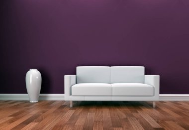 modern parlak iç mekan 3D resimleme