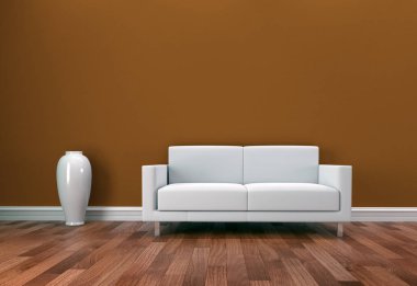 modern parlak iç mekan 3D resimleme