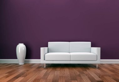 modern parlak iç mekan 3D resimleme