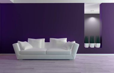 modern parlak iç mekan 3D resimleme