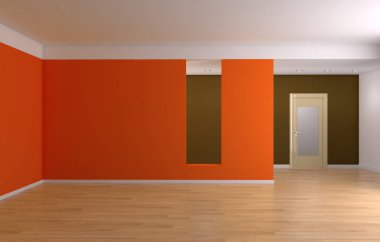 modern parlak iç mekan 3D resimleme