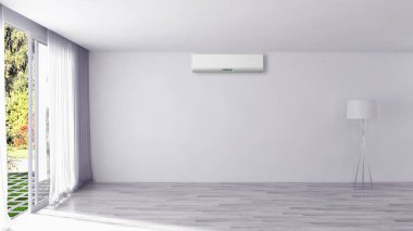 modern parlak iç mekan 3D resimleme