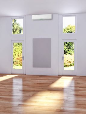 modern parlak iç mekan 3D resimleme