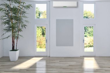 modern parlak iç mekan 3D resimleme