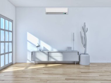 modern parlak iç mekan 3D resimleme