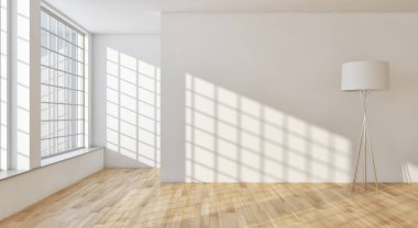 modern parlak iç mekan 3D resimleme