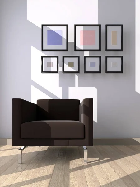 Moderno interiores brilhantes 3d renderização ilustração — Fotografia de Stock