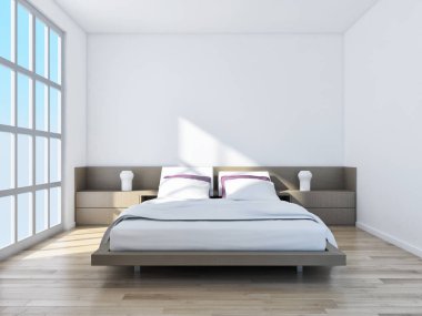 modern parlak iç mekan 3D resimleme