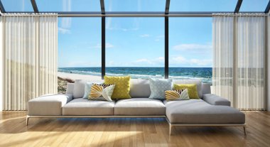 modern parlak iç mekan 3D resimleme