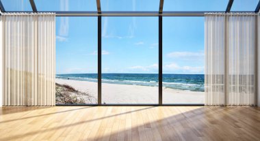 modern parlak iç mekan 3D resimleme