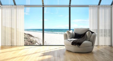 modern parlak iç mekan 3D resimleme